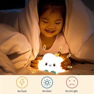 Thver โคมไฟ LED รูปก้อนเมฆน่ารัก เปลี่ยนสีได้ สําหรับตกแต่งห้องนอน