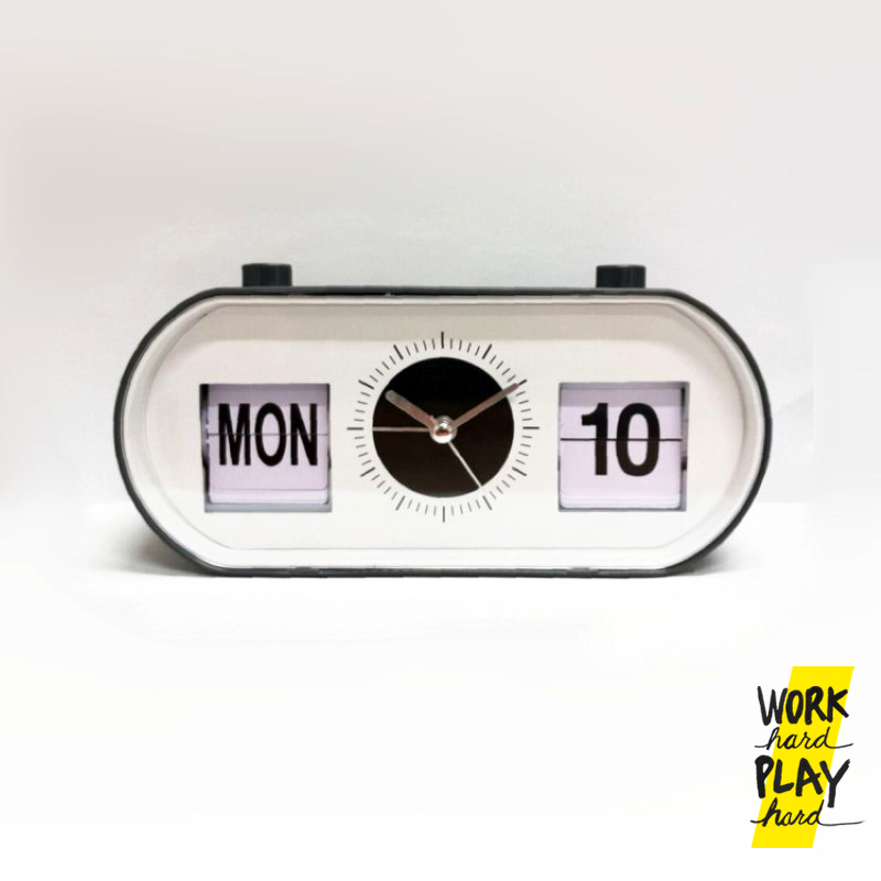 WHPH shop นาฬิกา flip clock minimal retro style ของตกแต่งห้องนอน แต่งบ้าน mid century modern