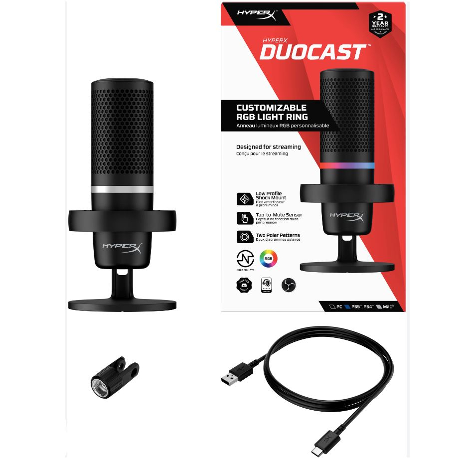 HYPER X DUOCAST BLACK USB MICROPHONE : 4P5E2AA GAMING