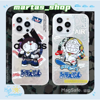 ❤️ส่งของขวัญ❤️ เคสไอโฟน 11 12 13 14 Pro Max โดราเอม่อน ความนิยม การ์ตูน แฟชั่น สไตล์คู่รัก Case for iPhone สาวน่ารักหัวใ