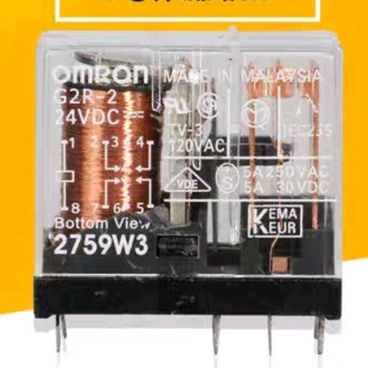 รีเลย์ รุ่น G2R-2. 5VDC.   12VDC.   24VDC.   220VAC     รีเลย์ 8 ขา. 2contact.  2NO   2NC. บอร์ดคอนโ