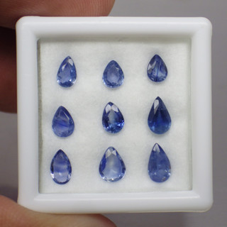 พลอย ไพลิน แซฟไฟร์ แท้ ธรรมชาติ ( Natural Blue Sapphire ) จำนวน 2 เม็ด หนักรวม 1.43 กะรัต