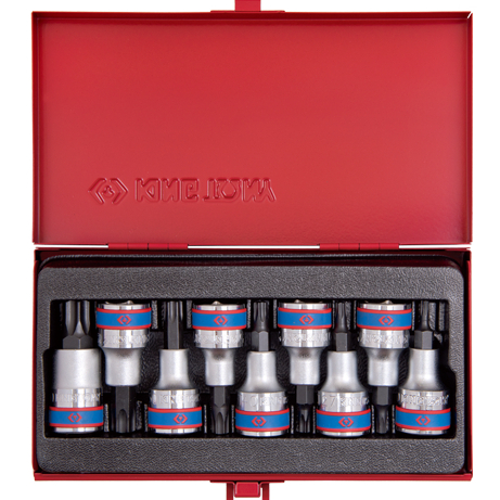 KINGTONY ลูกบล็อกเดือยโผล่ท็อค 1/2" สั้น 9 ชิ้น T20, T25, T27, T30, T40, T45, T50, T55, T60 รุ่น 410