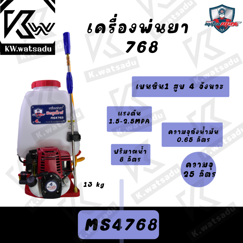 เครื่องพ่นยา 4 จังหวะ Mitsumax MS4768 พร้อมส่ง