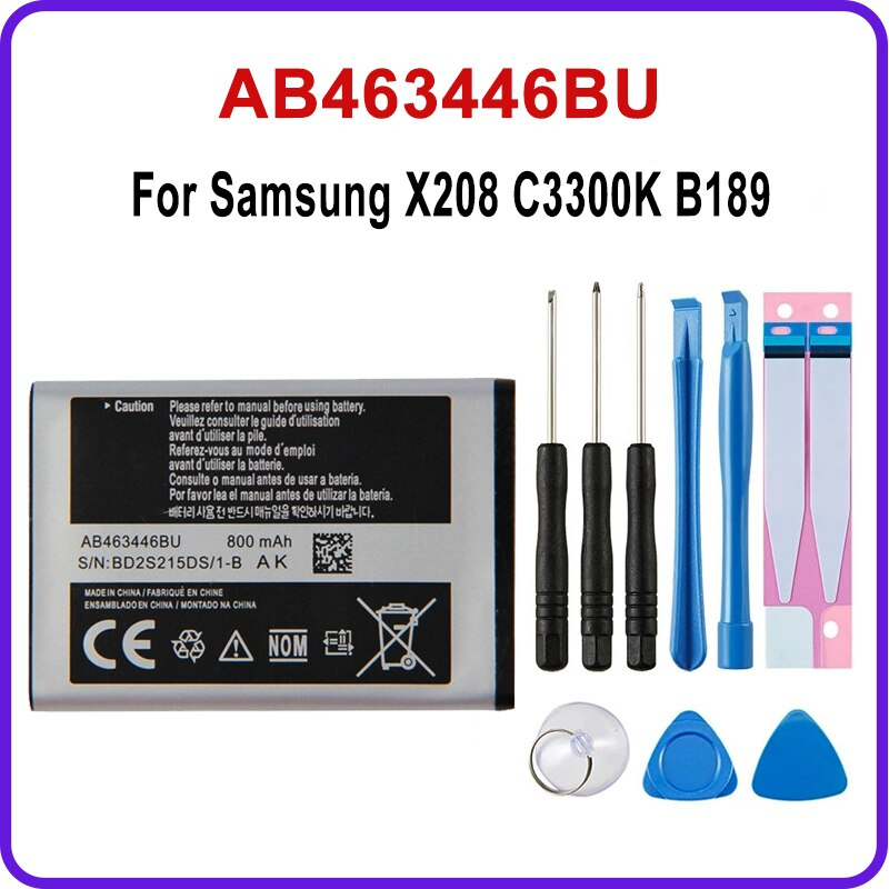 แบตเตอรี่🔋 AB463446BU สำหรับซัมซุง X208 C3300K B309 GT-C3520 E1228 GT-E2530 E339แบตเตอรี่โทรศัพท์ AB
