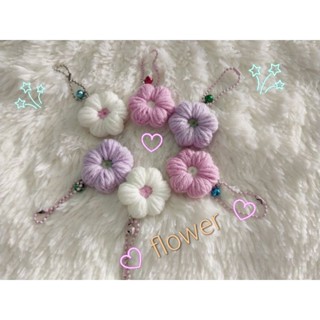 พวงกุญแจดอกไม้ไหมพรม 🌸 flower keychain crochet🌸