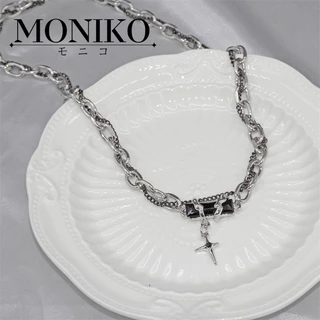 MONIKOสร้อยคอทองคำขาว Zircon Star Mans