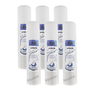 Unipure [แพ็ค 6 ชิ้น] ไส้กรองน้ำ ไส้กรองหยาบ พีพี 10 นิ้ว ลายเส้น ลอน PP Sediment Filter