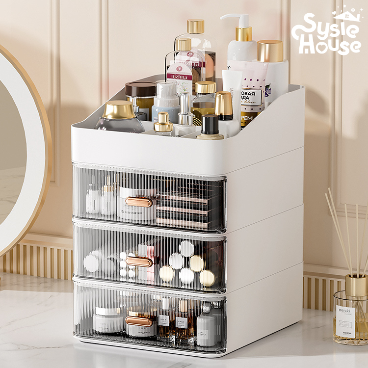 Sysie House กล่องใส่เครื่องสำอาง วางซ้อนกันได้ ชั้นวางของ สำหรับจัดระเบียบ (W1760 / W1761)