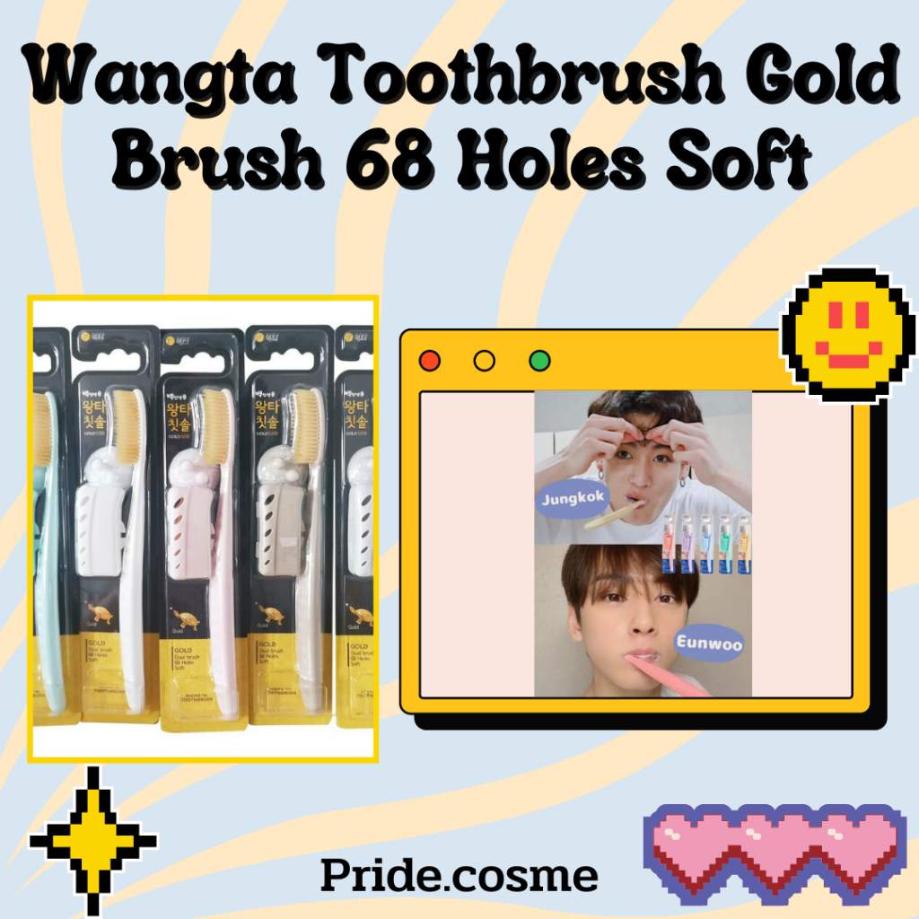 Wangta Toothbrush Gold Brush 68 Holes Soft ร้านสุ่มสีให้