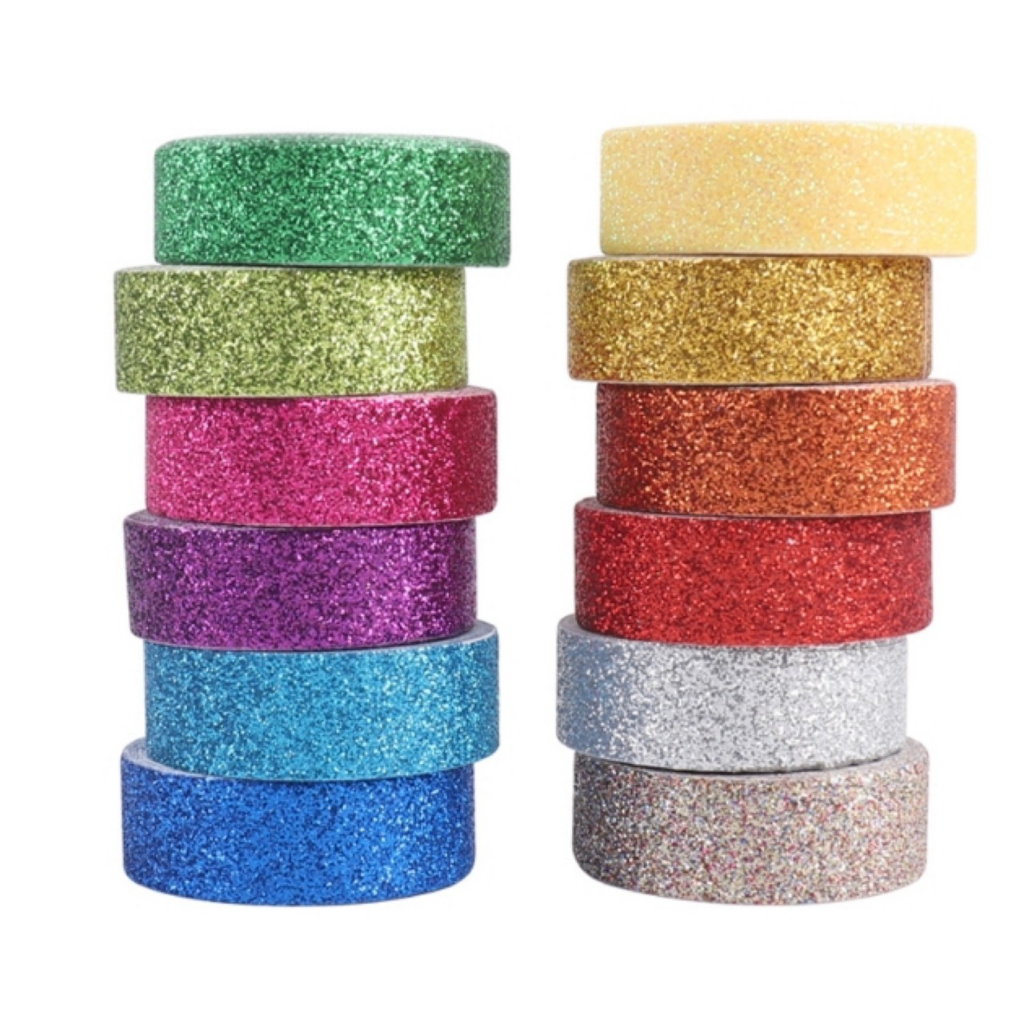 💎 เทปกลิตเตอร์ เทปกาวกากเพชร Glitter Tape ยาว 5 เมตร DIY เทปกาวกลิตเตอร์ เทปกากเพชร 💎