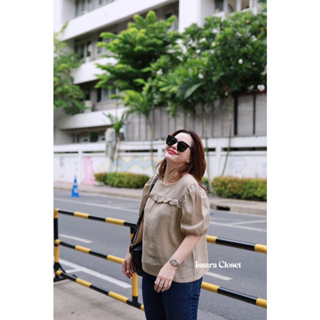 เสื้อLinen รุ่น เอแคลร์ #สีเบจ