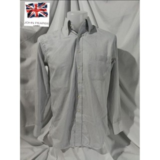 JOHN PEARSE LONDON Brand_2nd hand เสื้อเชิ้ตแขนยาวผ้าฝ้าย​ 50​% และโพลีเอสเตอร์​ 50%/ แท้มือสองกระสอบนำเข้า​