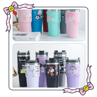 Sanrio 20oz แก้วเก็บความเย็น สแตนเลสแท้ 304 สแตนเลสแท้ รับประกันไอน้ำไม่เกาะแก้ว My Melody Kuromi ลายการ์ตูนน่ารัก เหมาะสําหรับสํานักงานนักศึกษา แฟชั่นฤดูร้อน