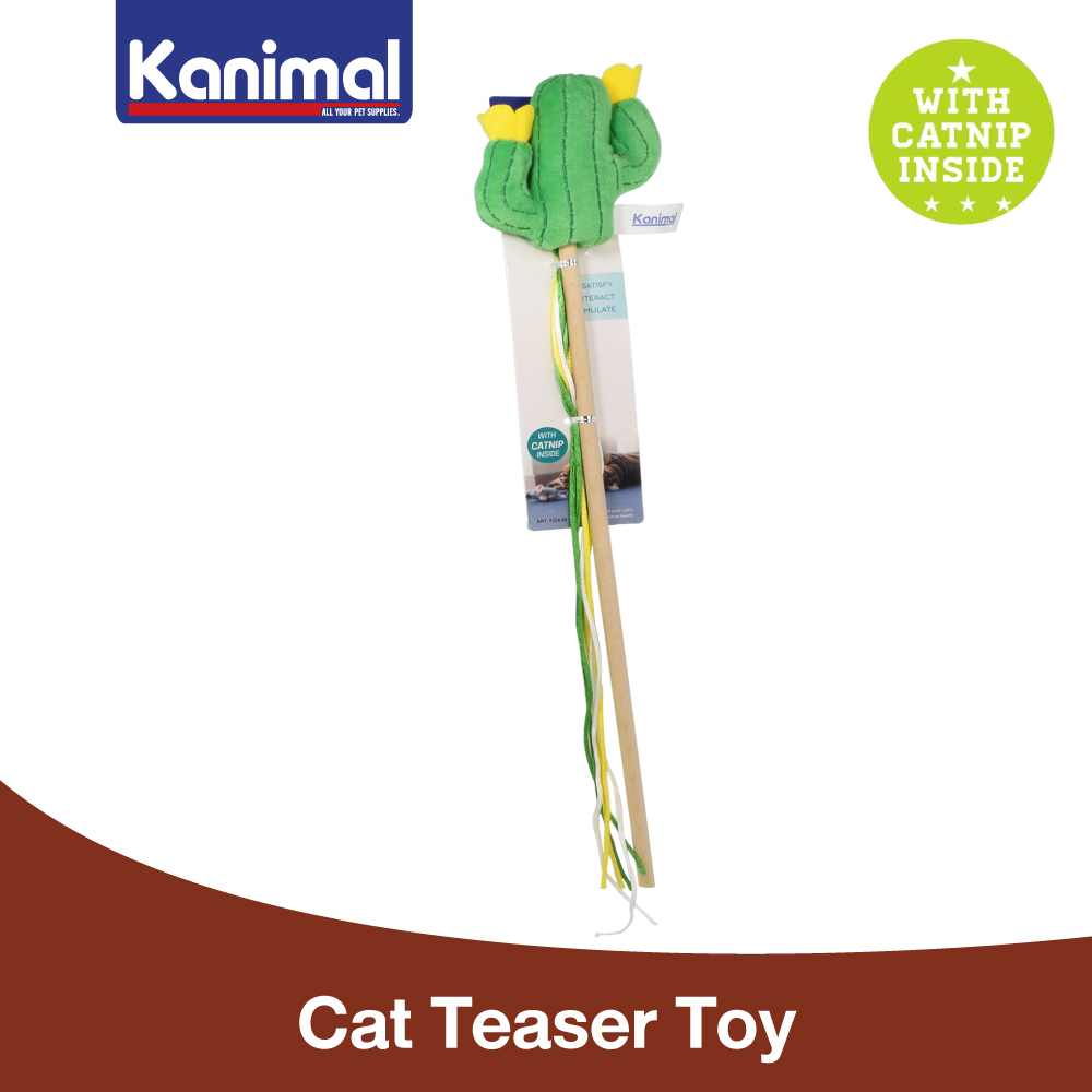 [112438] Kanimal Cat Toy ของเล่นแมว ไม้ล่อแมว รุ่น Cactus Teaser กระบองเพชร พันเชือก สำหรับแมว 10x9.5 ซม. (ยาว 43 ซม.)