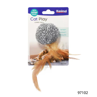 [97102] Kanimal Cat Toy ของเล่นแมว Jumbo Ball ลูกบอลจัมโบ้พันขน เล่นสนุก สำหรับแมวทุกสายพันธุ์ ขนาด 13x6 ซม.