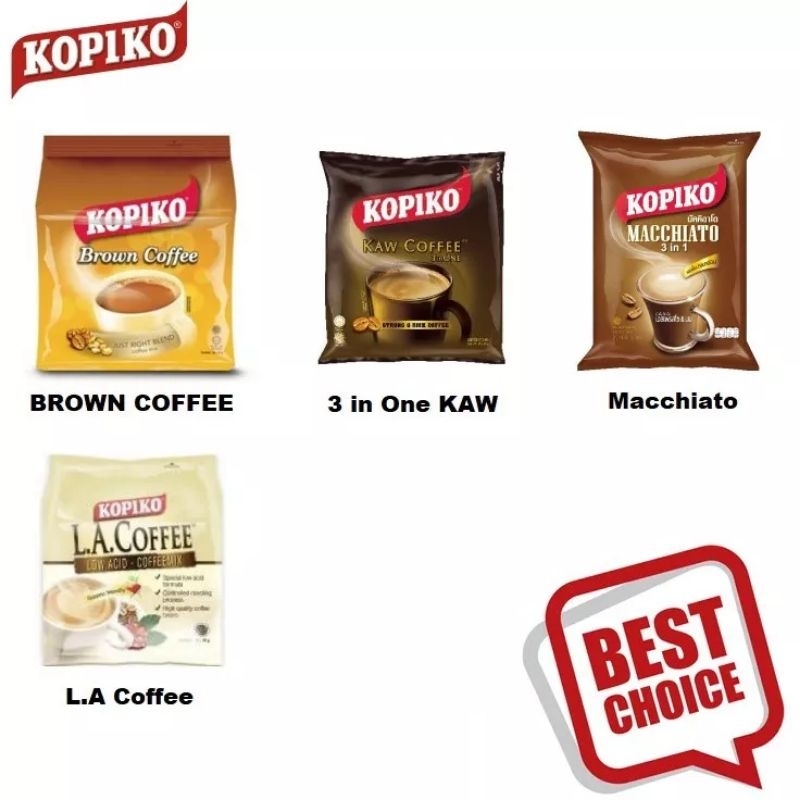 กาแฟ KOPIKO KAW 3IN1 (kopiko kaw coffee 20g×27sachets/kopiko brown coffee 25g×22sachets/kopiko L.A c