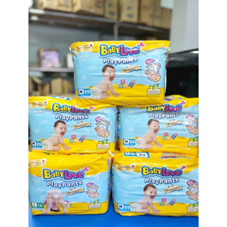 เบบี้เลิฟ เพลย์แพ้นท์ พรีเมียม Babylove Play​ Pants​ Premium เบบี้เลิฟนาโน เบบี้เลิฟเหลือง แพมเพิส 1 ห่อ