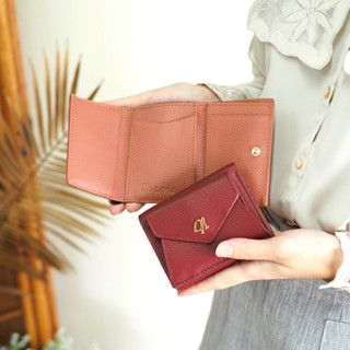Maily - Mini wallet ใบ 3 พับ ดีไซน์สุดคิวท์ เล็กประหยัดที่ในกระเป๋าสะพาย กระเป๋าสตางค์หนังวัวแท้