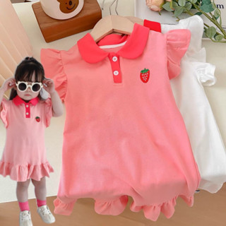 PRETTY BABY🧸พร้อมส่ง🧸ชุดเดรสเด็กผู้หญิง ชุดกระโปรงคอปก สำหรับเด็กผู้หญิง(805)