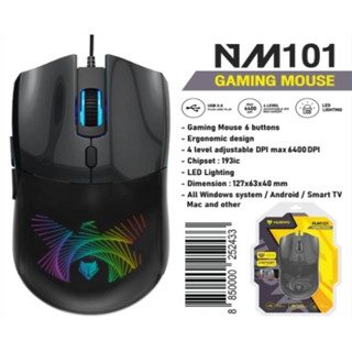 เมาส์เกมส์ Gaming Mouse 6 buttons DPI max 6400 DPI💚 NUBWO NM101