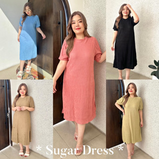 Sugar Dress เดรสแขนตุ๊กตาผ่าข้าง ผ้าไม่ต้องรีด