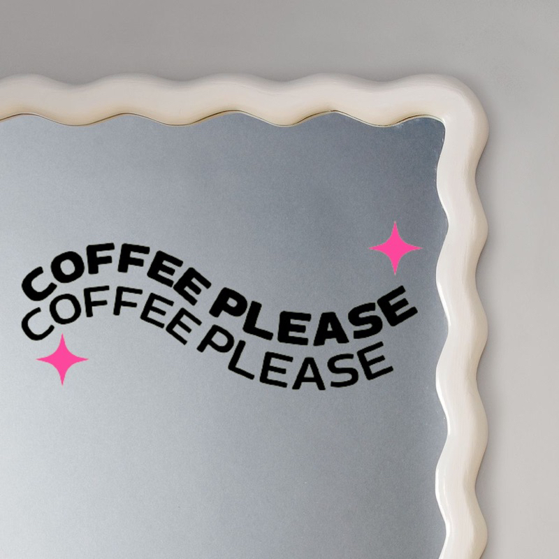 ✨COFFEE PLEASE ✨เปลี่ยนคำได้นะคะแจ้งในหมายเหตุ สติ๊กเกอร์ตกแต่งร้าน ติดผนัง ติดกระจก ร้านกาแฟ คาเฟ่