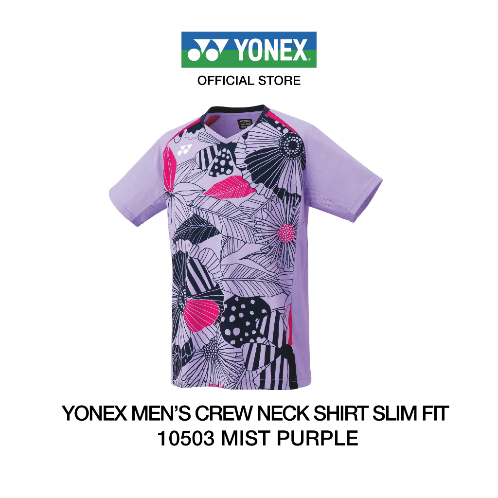 YONEX MEN'S CREW NECK SHIRT 10503 เสื้อคอวี ผ้า Polyester มาพร้อมเทคโนโลยี Very Cool Dry เย็นสบายแห้