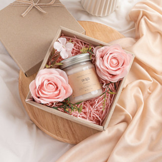 ANONA Thailand | Candle Gift Set เซตของขวัญเทียนหอมไขถั่วเหลือง ขนาด 210 กรัม ในกล่องคราฟฝาครอบ ของขวัญวันแกิด