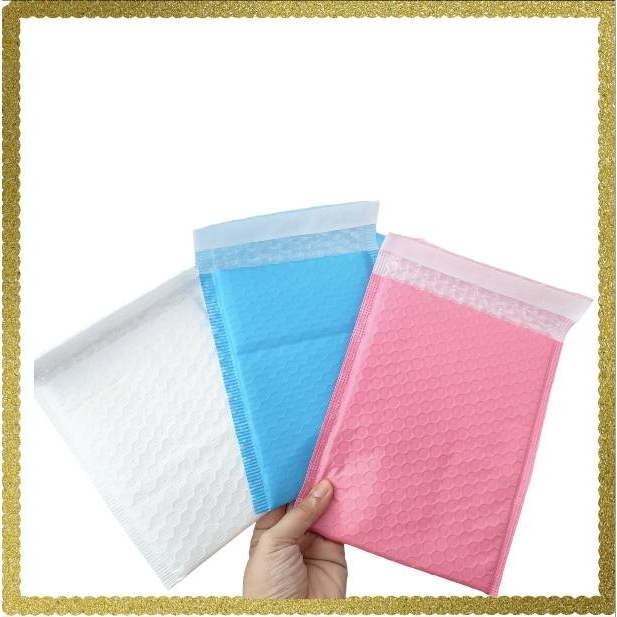 [20 ใบ] ซองพลาสติกสำหรับส่งของ พร้อมที่กันกระแทก สีขาว ชมพู ฟ้า มีหลายขนาดให้เลือก