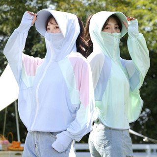 ELAND_SHOPเสื้อแขนยาว sport มีแถบ เสื้อกันแดด กันแสงUV ผ้าบาง ระบายอากาศได้ดี