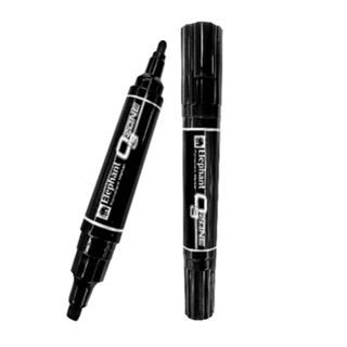 ปากกาเคมี 2 หัว ตราช้าง OZONE Permanent Marker หมึกน้ำเงิน / ดำ / แดง (จำนวน 1 ด้าม)