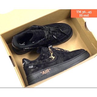 Nike Air Force 1 Low (size36-45) Black Black X LV By Virgil Abloh หลุย 1150