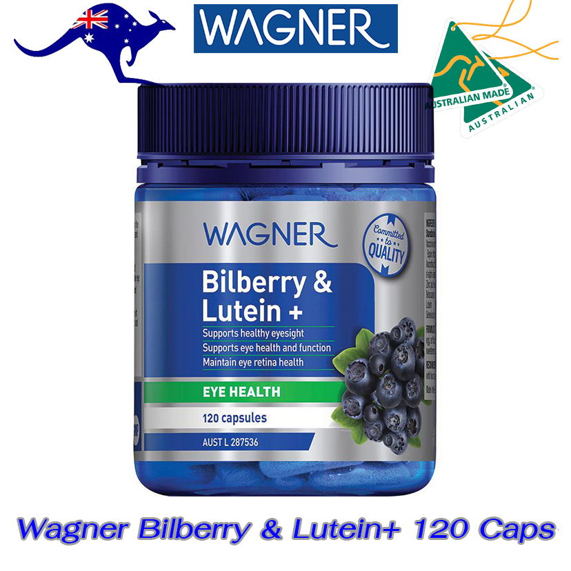 Wagner Bilberry & Lutein+ 120 Capsules แว็กเนอร์ บิลเบอร์รี่ & ลูทีนวิตามินบำรุงสายตา และการมองเห็น 120 เม็ด