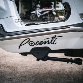 Sticker POCENTI หวัด คลาสสิก สติกเกอร์ไดคัทสุดฮิต สำหรับ แลมเบรตต้า  มี 4 สี  ดำมัน ดำด้าน แดง  และขาว #Pocenti