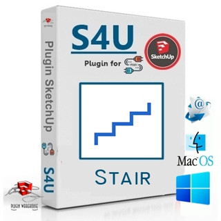 S4U Stair v5.1.0 (ปลั๊กอินสร้างบันได) Plugin for Sketchup 2017-2023