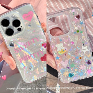 Star glitter case from nineopen เคสไอโฟนเรืองแสงกลิตเตอร์