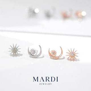 Mardi Jewelry ต่างหูเงินแท้ 925 Moonboom Earrings Silver Rosegold