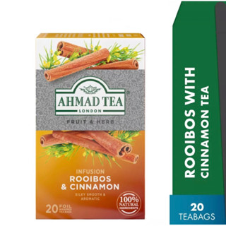 ชาผลไม้ Ahmad Tea Rooibos &amp; Cinnamon (20 Teabags) Halal Certified