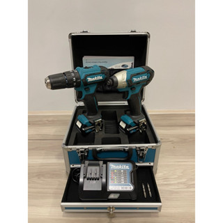 [MAKITA COMBO SET]  สว่านกระแทกไร้สาย + สว่านไขควงกระแทก + กล่องอลูมิเนียม CLX228X1