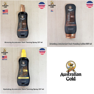 Australian Gold® Bronzing Accelerator Dark Tanning Lotion Or Spray 237 ml โลชั่นผิวแทนผสมบรอนเซอร์ เพิ่มผิวแทน