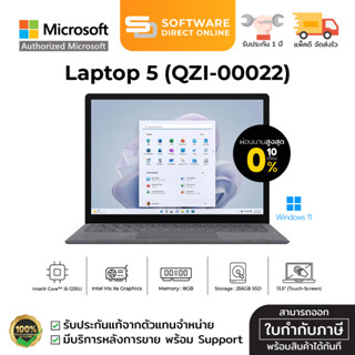 🔥 PAYDAY 🔥 Microsoft Laptop 5 (จอ 13" สัมผัสได้/ Core-i5 / Ram 8GB / ความจุ 256GB) สี Platinum (QZI-00022)