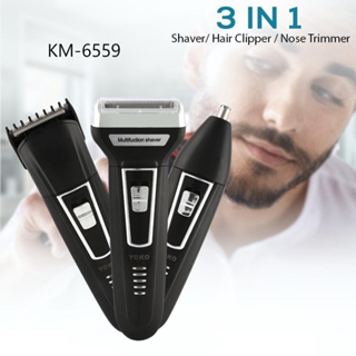 KEMEI KM6559 เครื่องโกนหนวดไฟฟ้า สีดำ ที่โกนหนวดไร้สาย มีดโกนหนวดไฟฟ้า BLACK Hair clipper