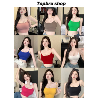 Topbra_shop บราสายเดี่ยว เสื้อครอปสายเดี่ยว บราไรขอบ เสื้อชั้นใน มีฟองน้ำในตัว แบบครึ่งตัว CDB05