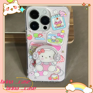 ❤️ส่งของขวัญ❤️ เคสไอโฟน 11 12 13 14 Pro Max HelloKitty ความนิยม การ์ตูน สาวน่ารักหัวใจ ฤดูร้อน Case for iPhoneป้องกันการ