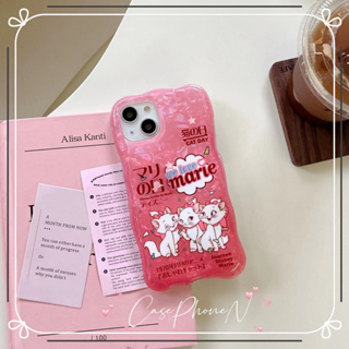 เคสไอโฟน iphone 11 14 Pro Max การ์ตูน หวานใจ แมรี่แมว ลายเปลือก ขอบเต็ม ป้องกันการตก iphone 12 13 Pro Case for iPhone