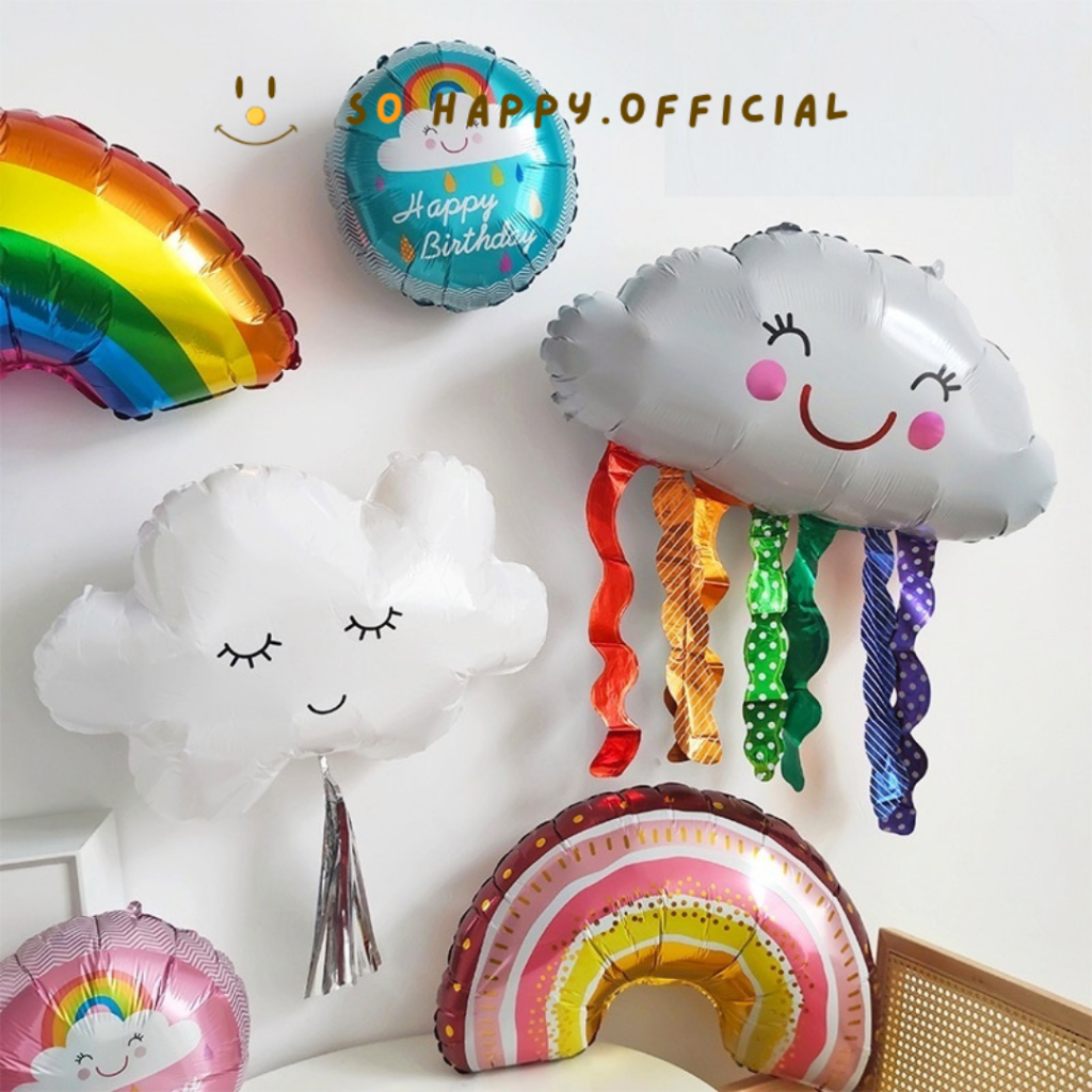 พร้อมส่ง🇹🇭 ลูกโป่งสายรุ้ง ลูกโป่งก้อนเมฆ มีหลายแบบ น่ารักสดใส พร็อพวันเกิด - รูปที่ 2