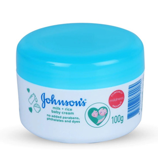 จอห์นสัน มิลค์ + ไรซ์ เบบี้ ครีม ครีมบำรุงผิวกาย | Johnsons milk + rice baby cream 100g