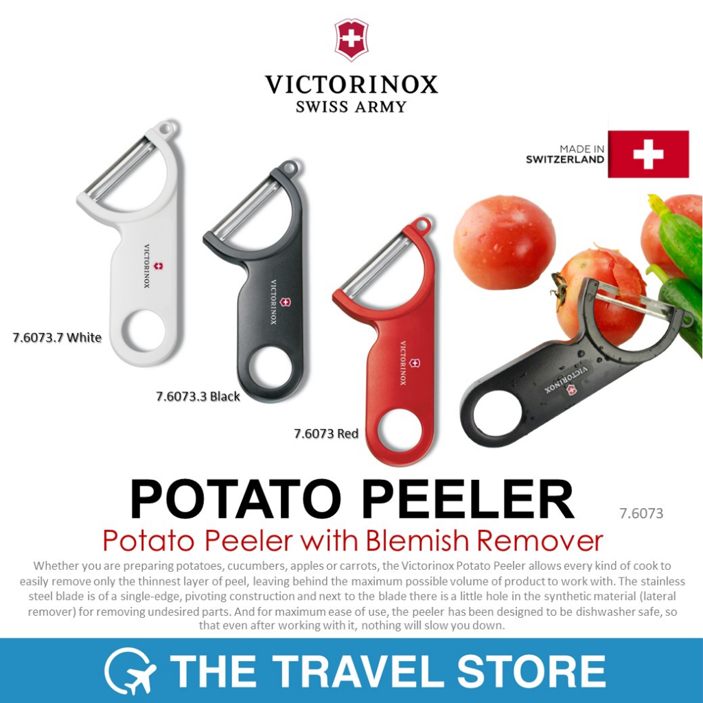 VICTORINOX Potato Peeler with Blemish Remover (7.6073) มีดปลอกเปลือกผลไม้ มะเขือเทศ มันฝรั่ง แตงกวา