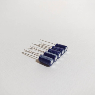 (5ชิ้น)คาปาซิเตอร์ 100UF 35V 85C สีน้ำเงิน ELITE 6X12MM. ขาตรง